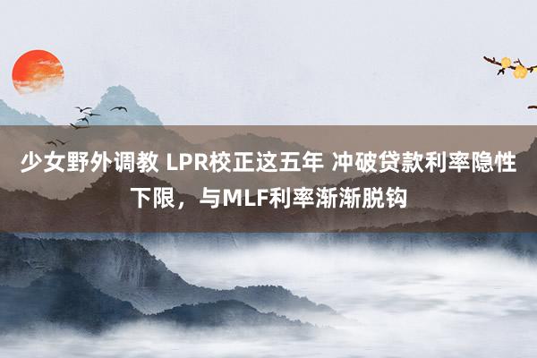 少女野外调教 LPR校正这五年 冲破贷款利率隐性下限，与MLF利率渐渐脱钩