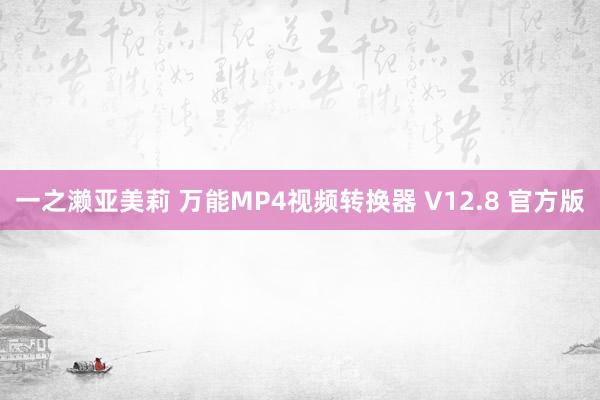 一之濑亚美莉 万能MP4视频转换器 V12.8 官方版